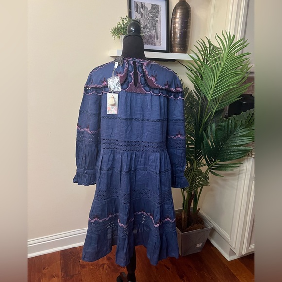 Johnny Was Embroidered Reina Linen Oversized Dress XS - Picture 13 of 14